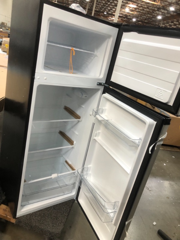 Photo 1 of 7.1 cu. ft. Top Freezer Refrigerator in Stainless Steel Look
