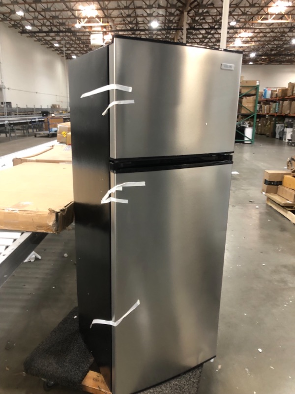 Photo 1 of 7.1 cu. ft. Top Freezer Refrigerator in Stainless Steel Look
