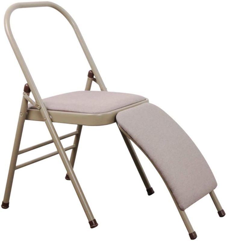 Photo 1 of  Yoga Auxiliary Chair with Lumbar Back Support for Iyengar Foldable Balance Training (Grey)