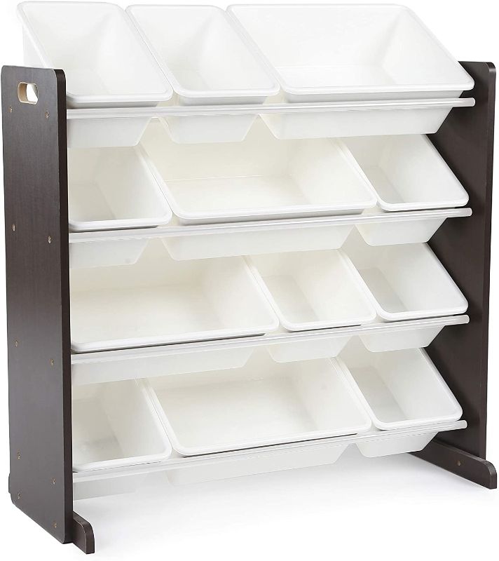 Photo 1 of Humble Crew Modern Toy Organizer with 12 Bins, Espresso/White
