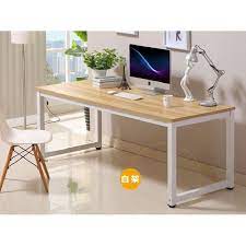 Photo 1 of Tribesigns Computer Desk, 63 inch Large Office Desk Computer Table Study Writing Desk for Home Office, Walnut + white Leg
