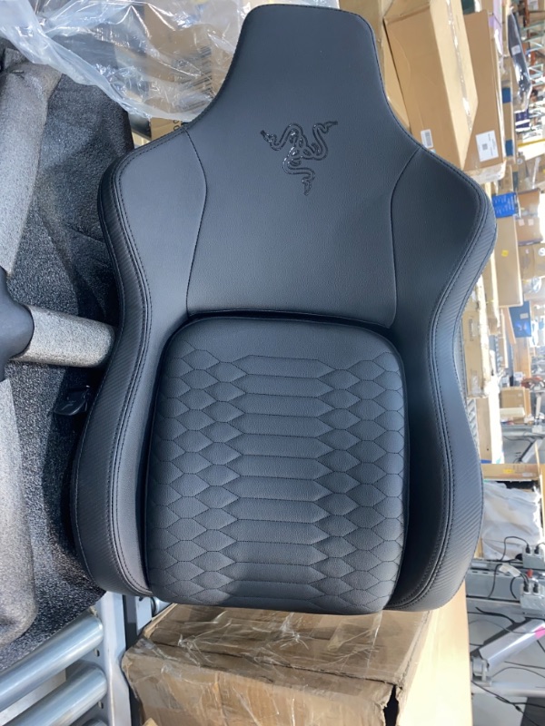 Photo 2 of Razer Iskur Gaming-Chair: Ergonomic Lumbar Support System - Multi-Layered Synthetic Leather Foam Cushions - Engineered to Carry - Memory Foam Head Cushion - Black
