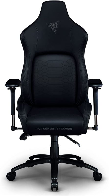 Photo 1 of Razer Iskur Gaming-Chair: Ergonomic Lumbar Support System - Multi-Layered Synthetic Leather Foam Cushions - Engineered to Carry - Memory Foam Head Cushion - Black
