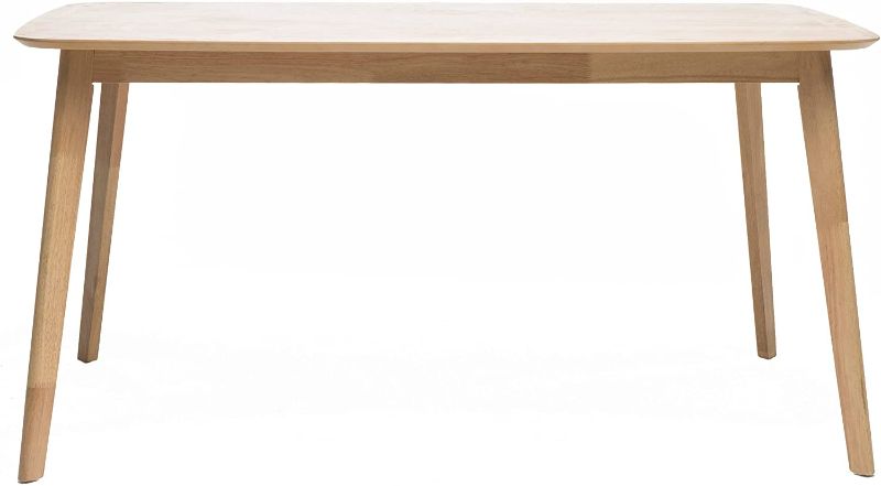 Photo 1 of 59" Home Nyala Wood Dining Table, Natural Oak Finish