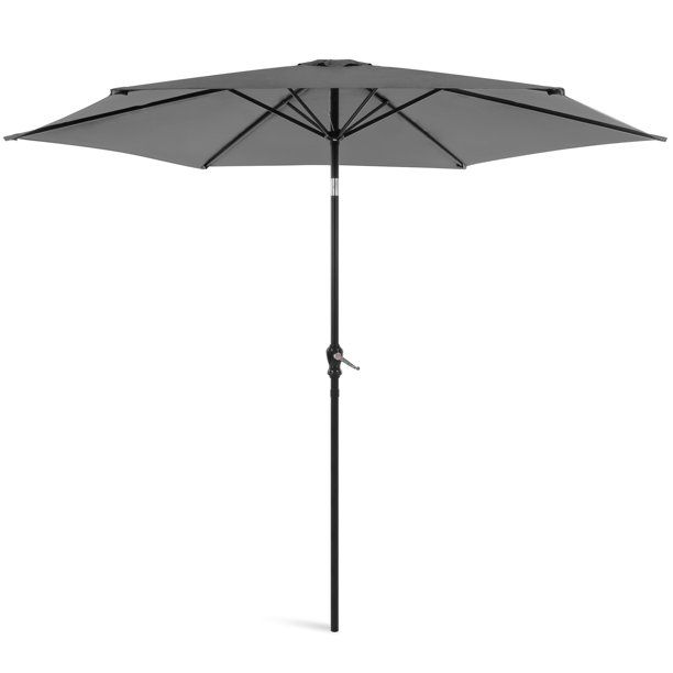 Photo 1 of 10ft Outdoor Steel Market Patio Umbrella , Tilt Push Button, , Gray