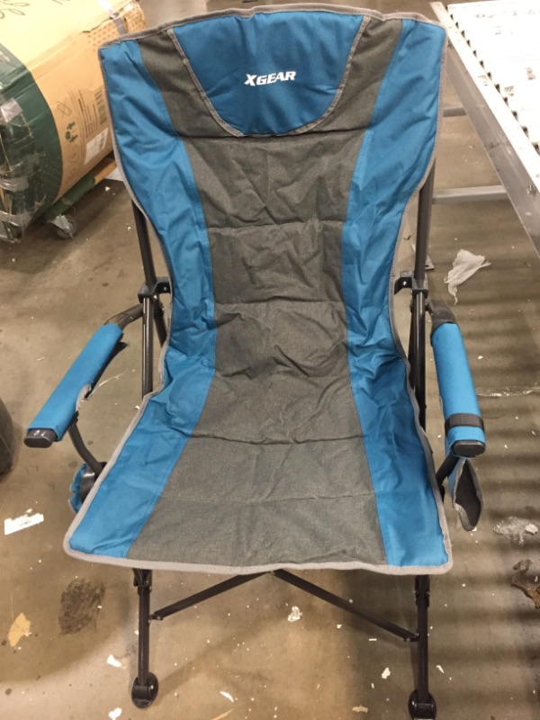 Photo 2 of 'XL Size Hard Arm Camping Chair with Padding (Blue)
