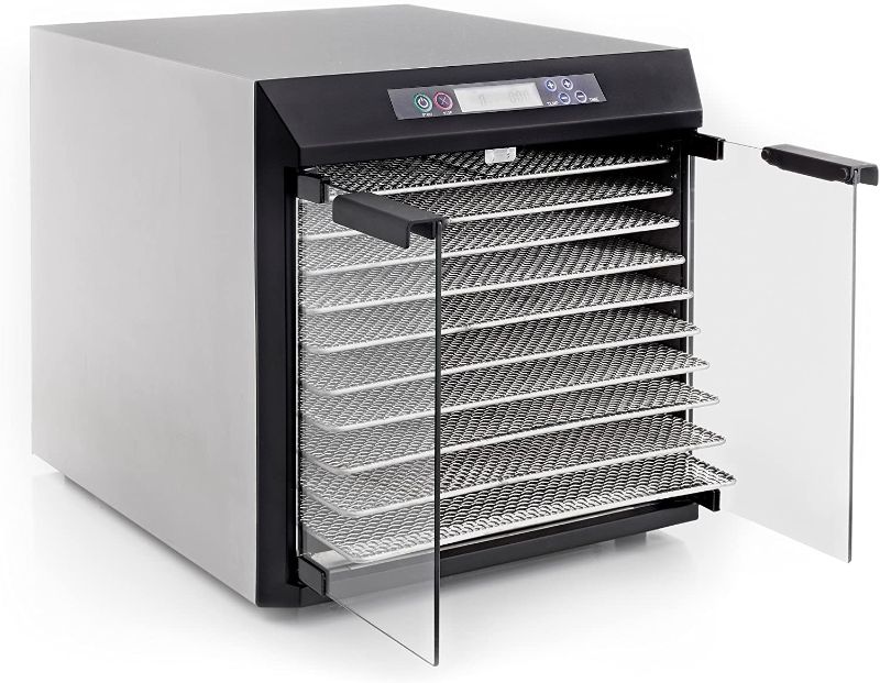 Photo 1 of Excalibur EXC10EL Food Dehydrator Electric NSF Approved with Digital Controller Features Adjustable Thermostat, 99-Hour Timer, Automatic Shut Off 16 Square Feet of Drying Space, 10-Tray, Silver