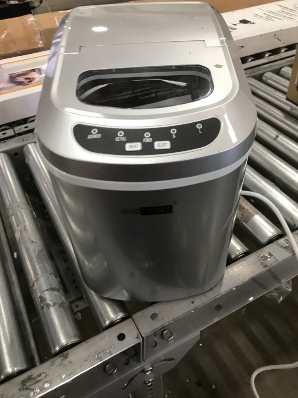 Photo 2 of ***PARTS ONLY*** VIVOHOME Electric Portable Compact Countertop Automatic Ice Cube Maker Machine with Hand Scoop and Self Cleaning Function 26lbs/day Silver