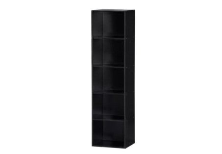 Photo 1 of Hodedah Import 5 Shelf Bookcase, Black
