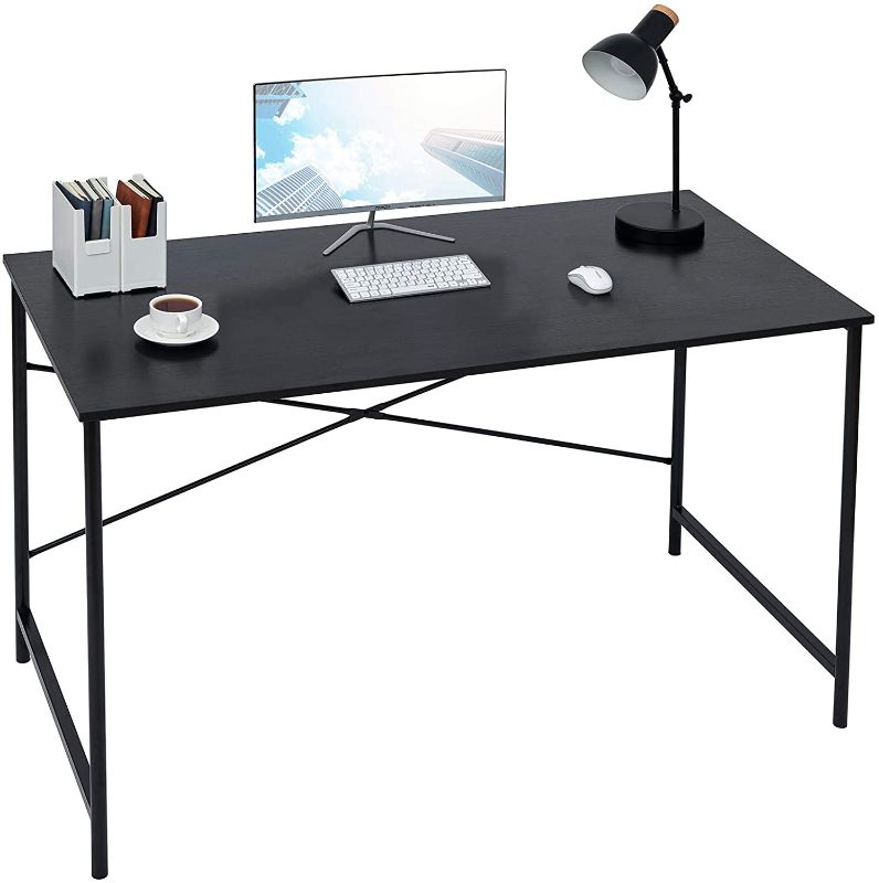 Photo 1 of Coavas 47 inch Computer Desk, Black Wood Tabletop with Black Frame