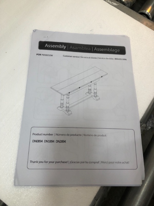 Photo 2 of ***PARTS ONLY***
Southern Enterprises Edenderry Farmhouse Folding Trestle Console-to-Dining Table, Rectangular, White
