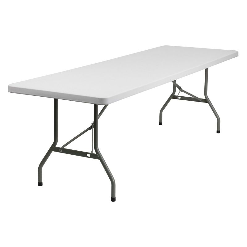 Photo 1 of (MULTIPLE DENTS)
Flash Furniture Folding Table, 96 X 30, White (DAD-YCZ-244-GW-GG) | Quill
