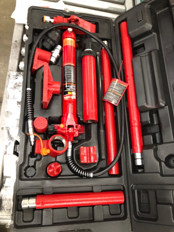 Photo 3 of (BROKEN OFF CASE LATCH)
BIG RED T71001L Torin Portable Hydraulic Ram: Auto Body Frame Repair Kit with Rolling Blow Mold Carrying Storage Case, 10 Ton (20,000 lb) Capacity, Red
