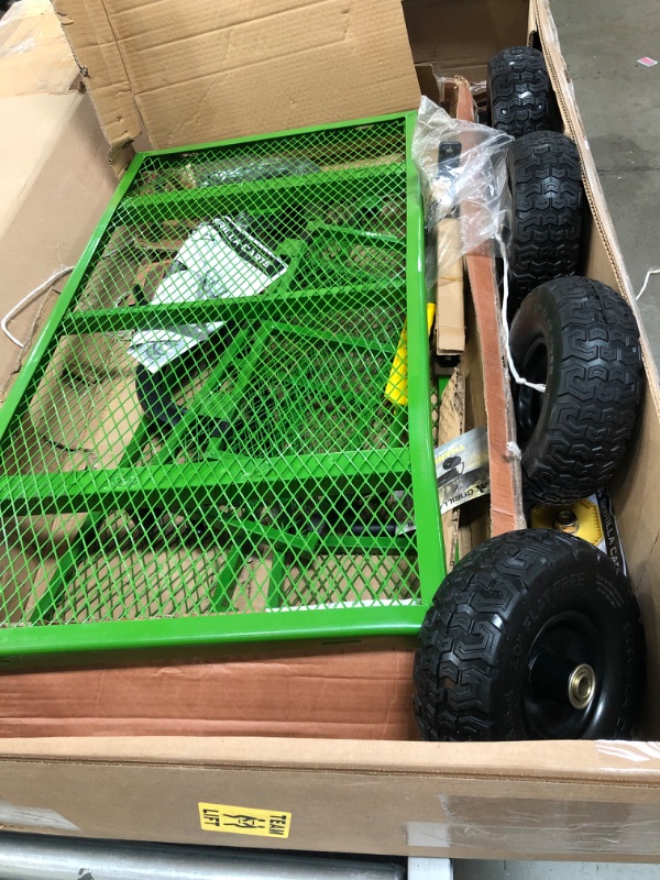 Photo 2 of (MULTIPLE DENTED COMPONENTS/CORNERS)
Gorilla Carts 2140GCG-NF 4 Cu. Steel Utility Cart with No-Flat Tires, Green (Amazon Exclusive)