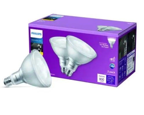 Photo 1 of 2 boxes of 90 watt dimmable LED flood light bulbs bright white (2 pack)