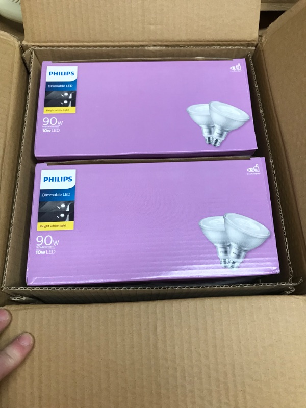 Photo 2 of 2 boxes of 90 watt dimmable LED flood light bulbs bright white (2 pack)