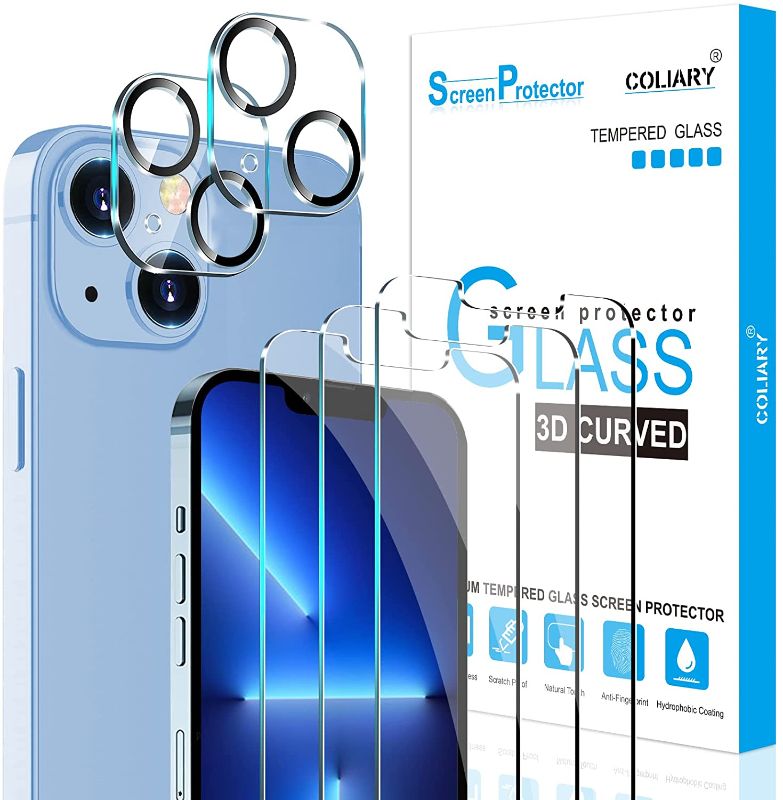 Photo 1 of 2 PACK*
Coliary Designed for iPhone 13 Pro Screen Protector, 3 Pack Tempered Glass Protector with 2 Camera Lens HD Clear, Case Friendly, Scratch Resistant, Bubble-Free, 5G 6.1 Inch
