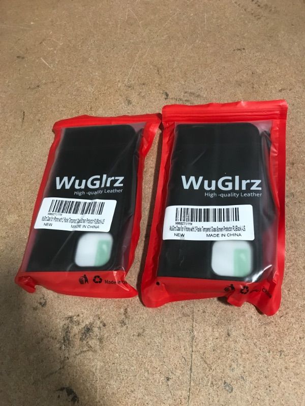Photo 1 of 2 PACK**
WuGlrz Case for iPhone 13 6.1" with 2 Packs Tempered Glass Screen Protector, Luxury PU Leather Wallet Case with Card Holder Lanyard Magnetic Flip Protective Cover-Black