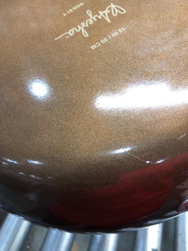 Photo 1 of Ayesha Curry 10764 Home Collection Porcelain Enamel Nonstick Covered Deep Skillet With Helper Handle