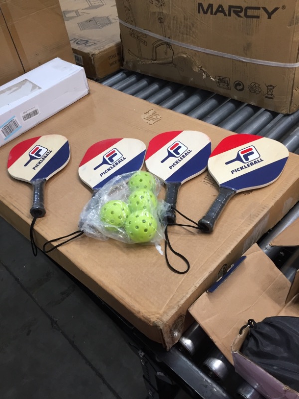 Photo 1 of FILA Accessories Pickleball Net Set - Includes Pickleball Paddles Set of 4 with Regulation Size 4 Outdoor Balls & 10ft All-Weather.