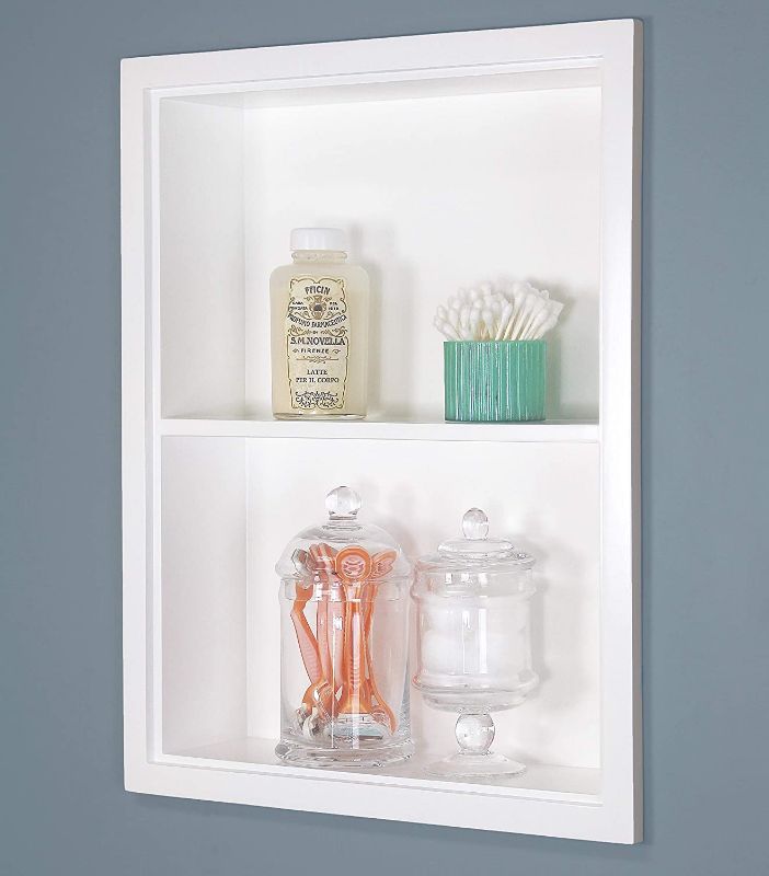 Photo 1 of 14x18 White Sloane Wall Niche w/Plain Back and 1 Shelf