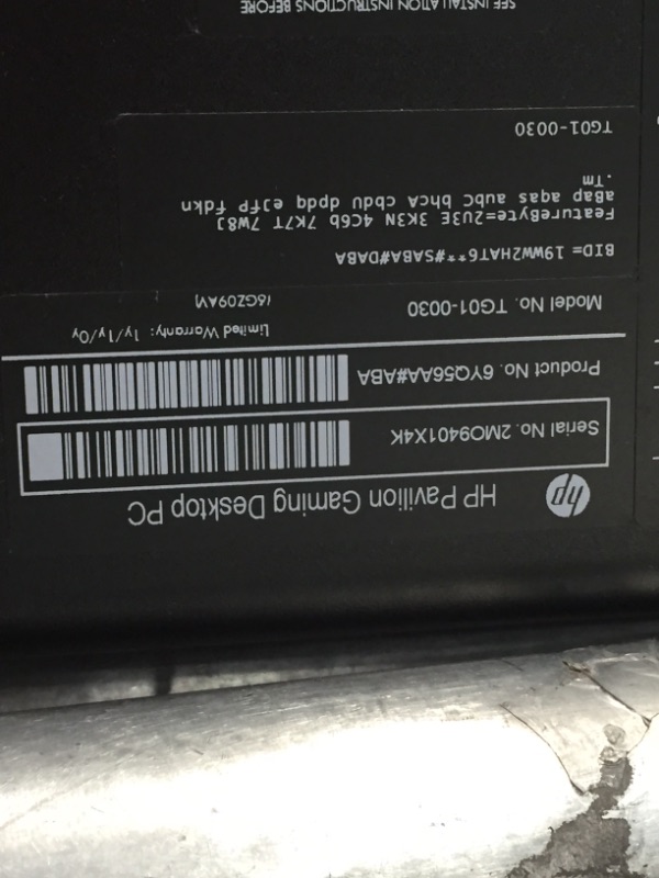 Photo 29 of NOT FULLY FUNCTIONAL - HP Pavilion Gaming Desktop Computer, AMD Ryzen 5 3500 Processor, NVIDIA GeForce GTX 1650 4 GB, 8 GB RAM, 512 GB SSD, Windows 10 Home (TG01-0030, Black)