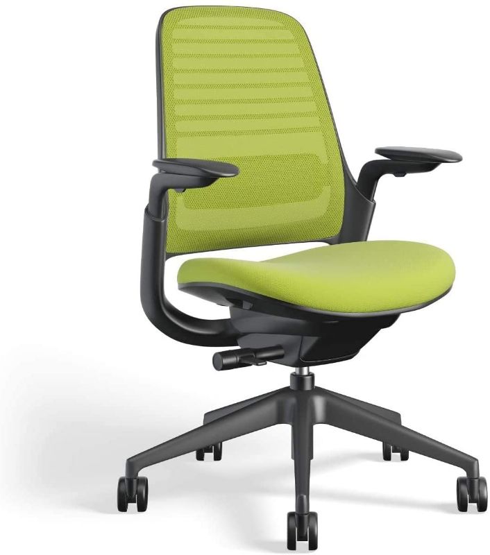 Photo 1 of Steelcase Series 1 Work Chair Office Chair - Graphite Frame Wasabi Green Cushions