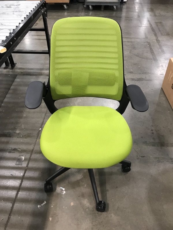 Photo 2 of Steelcase Series 1 Work Chair Office Chair - Graphite Frame Wasabi Green Cushions