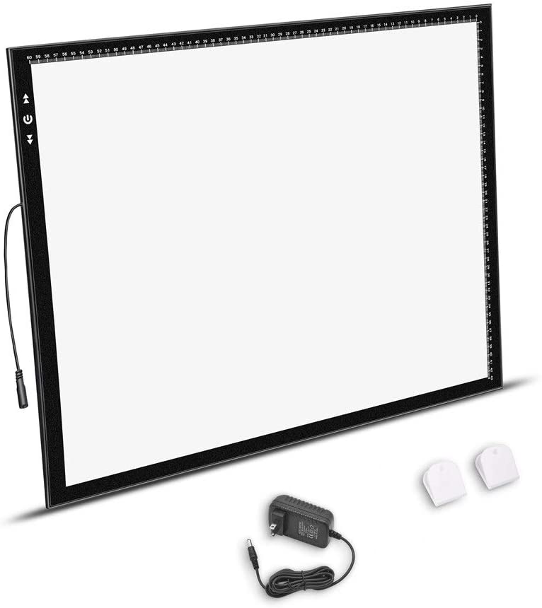 Photo 1 of HSK A2 Light Box Light Pad Aluminium Frame Super Thin 6.5mm/0.26inches Touch Dimmer 20W Super Bright LED 12V 2A Adapter