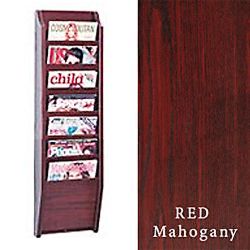 Photo 1 of 7-Tiered Wood Magazine Wall Rack, 8.5"w, 7 Pockets - Mahogany
Wood Styles 