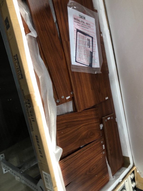 Photo 1 of Techni Mobili Complete Computer Workstation Desk with Storage, Mahogany ( Box 1 of 2)