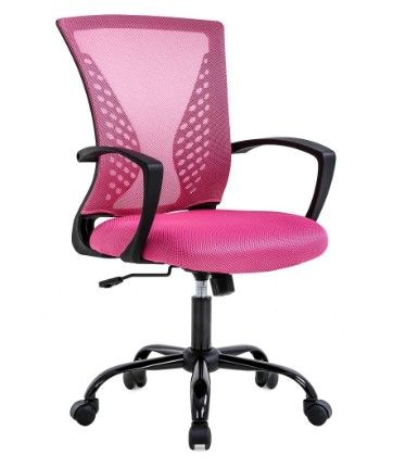 Photo 1 of Office Chair Desk Chair Computer Chair with Lumbar Support Armrest Mid Back Rolling Swivel Task Adjustable Mesh Ergonomic Chair for Women Adults, Pink
//MISSING SOME HARDWARE