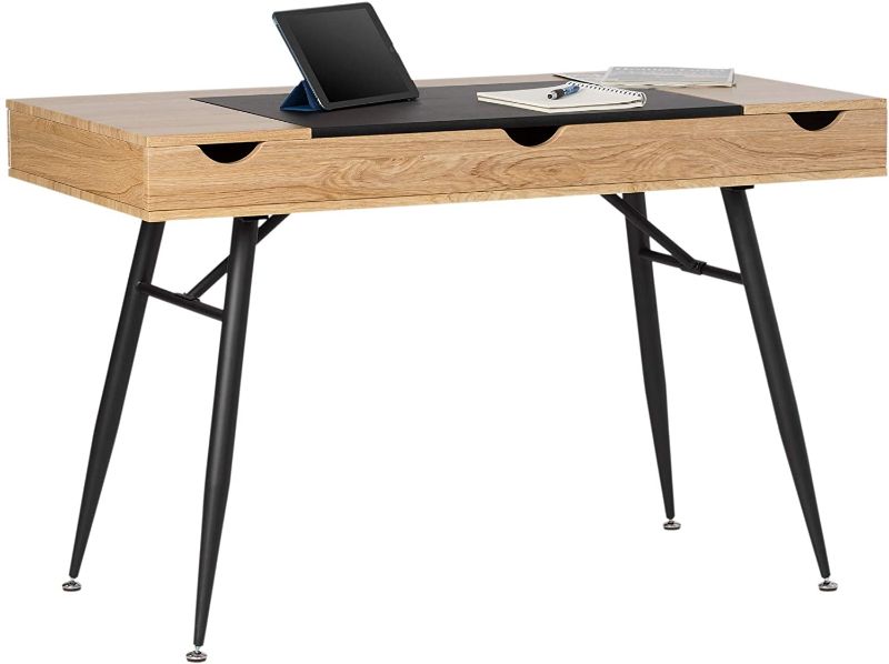 Photo 1 of Calico Designs Nook Modern Desk with Multi Soft-Close Storage Compartments, Black Graphite/Ashwood
//missing hardware 