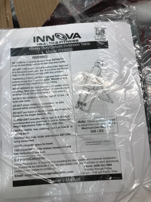 Photo 4 of Innova Itx9900 Heavy Duty Deluxe Inversion Table with Air Lumbar Support
//NEW