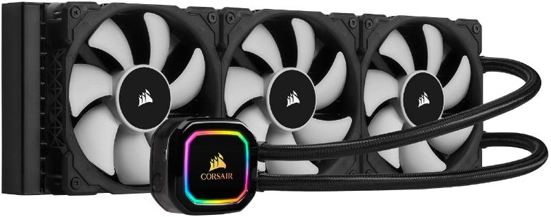 Photo 1 of Corsair Hydro Series H150i PRO RGB AIO Liquid CPU Cooler, 360mm Radiator, Triple 120mm ML Series PWM Fans, Advanced RGB Lighting and Fan Software Control, Intel 115x/2066 and AMD AM4 com