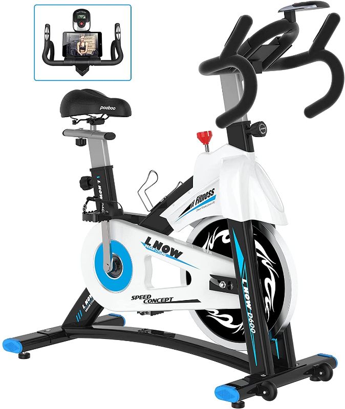 Photo 1 of ***PARTS ONLY*** L NOW Indoor Exercise Bike Indoor Cycling Stationary Bike, Belt Drive with Heart Rate, Adjustable Seat and Handlebar, Tablet Holder, Quiet and Smooth for Home Cardio(D600)
//MISSING SOME HARDWARE AND COMPONENTS