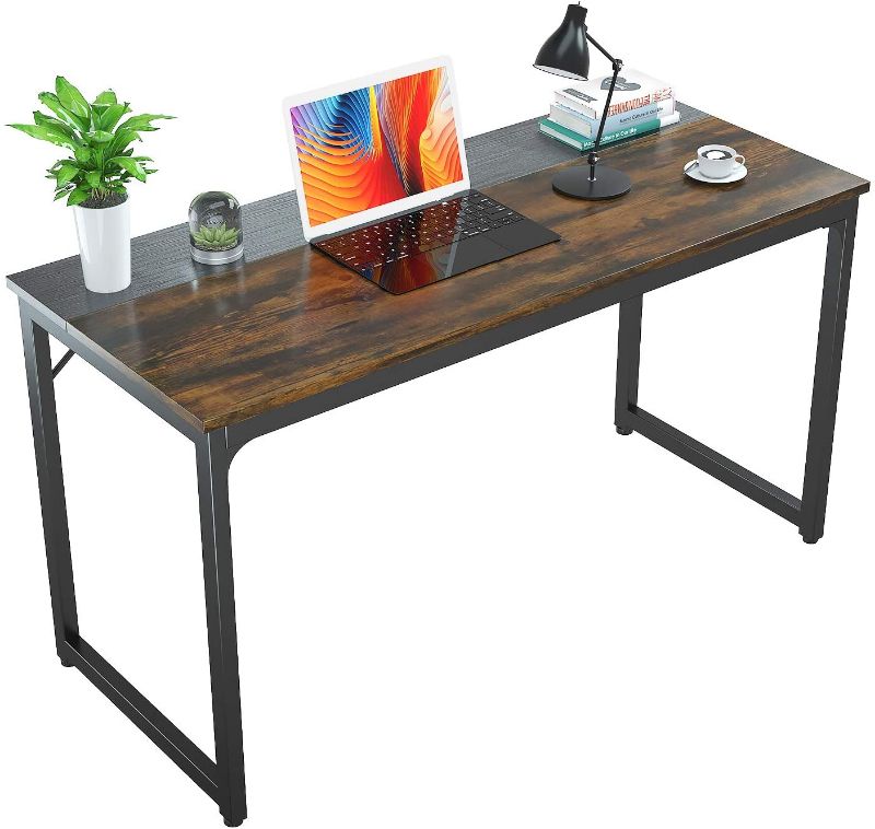 Photo 1 of Foxemart Computer Desk 39 Inch Study Writing Table, Modern PC Laptop Sturdy Simple Gaming Desk for Home Office Workstation, Rustic Brown and Black
//previously open