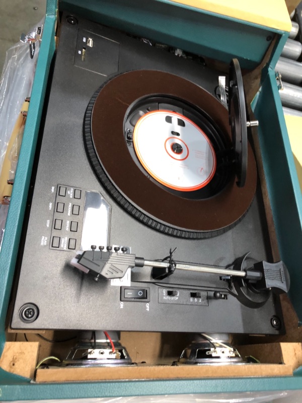 Photo 1 of Pyle Vintage Turntable Record Player Bluetooth, CD, USB SD Recorder AM/FM Radio, Retro Vinyl Style | Built in Speakers & Remote PVTT15UBT, Classic Style
//damaged //not functional //parts only 