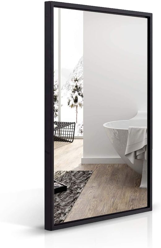 Photo 1 of ANDY STAR 20x28x1’’ Black Bathroom Mirror for Wall, Matte