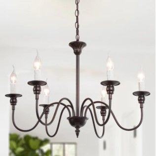 Photo 1 of  HOME SIMPLE BROWN METAL CHANDELIER - 6 LIGHTS
