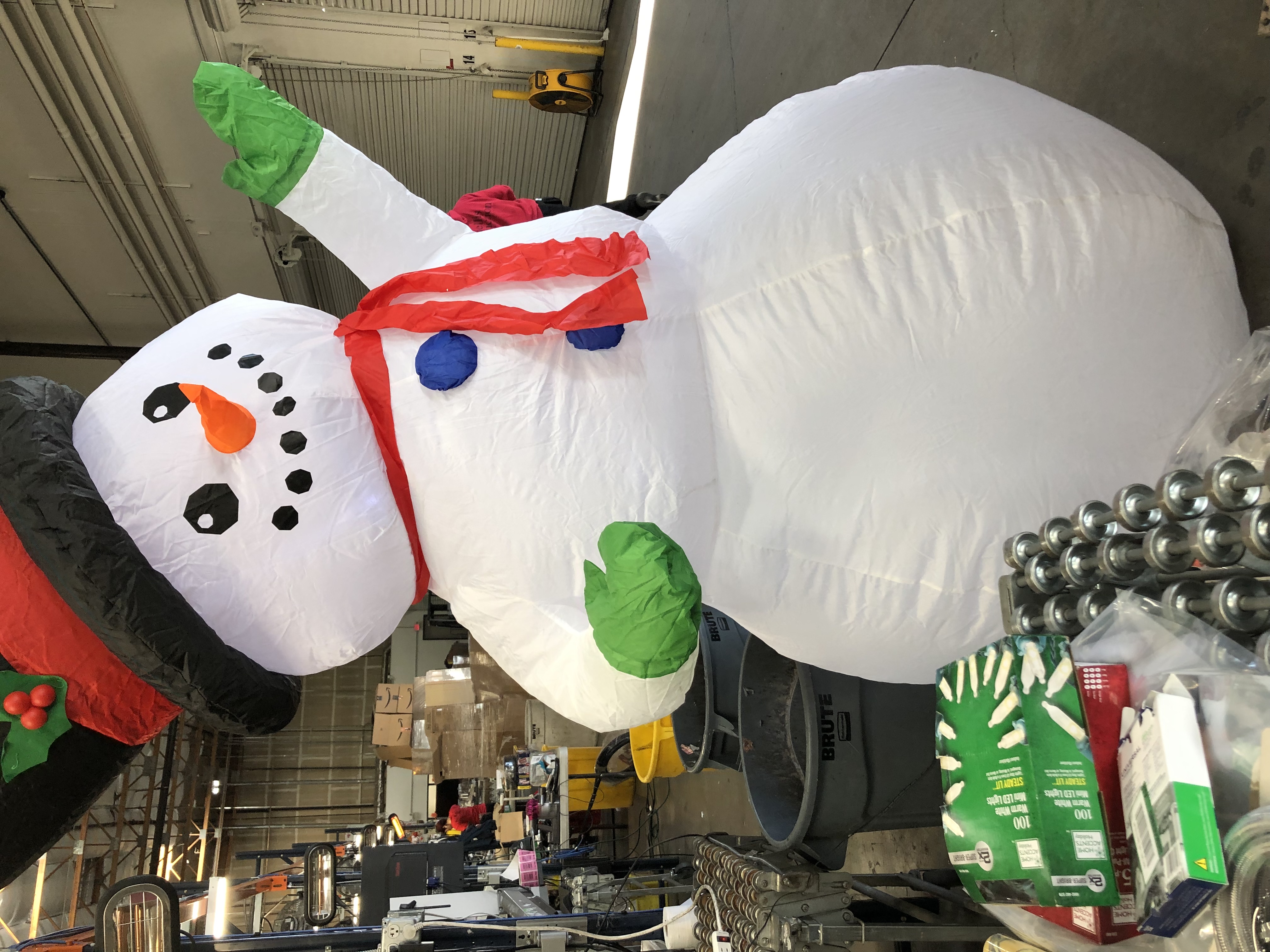 Photo 2 of Home Accents Holiday 9 Ft Pre-Lit LED Giant-Sized Airblown Snowman Christmas Inflatable
