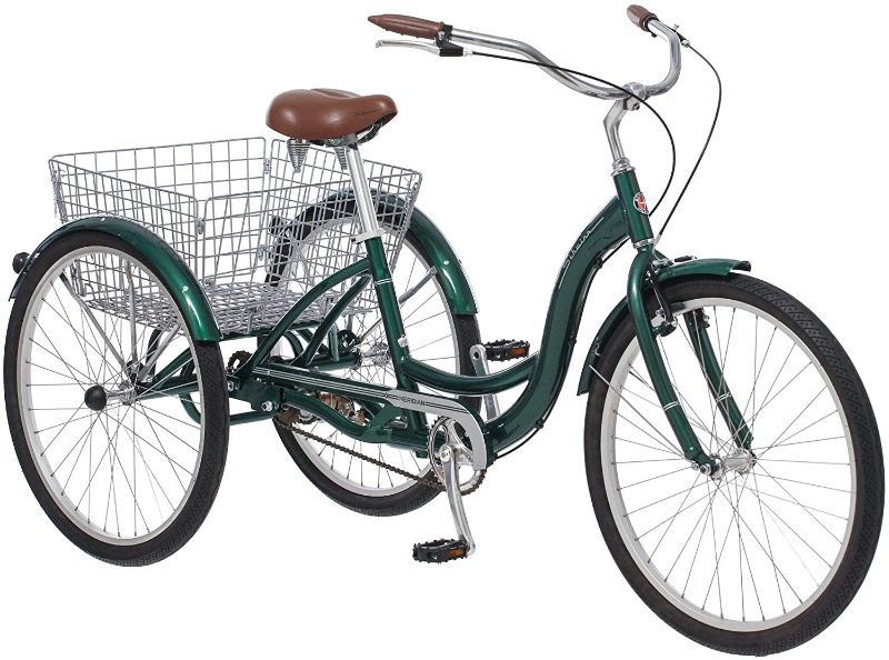 Photo 1 of **parts only**, Schwinn Meridian Adult Tricycle, 24 or 26-Inch Wheel Options, Low Step-Through Aluminum Frame, Cargo Basket, Multiple Colors
**MISSING BIKE FRAME AND WHEELS**
