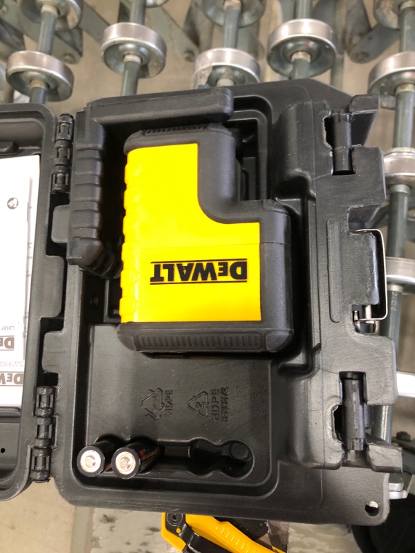 Photo 1 of 100 ft. Red Self-Leveling 3-Spot Laser Level with (2) AA Batteries & Case