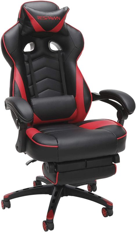 Photo 1 of ***PARTS ONLY*** NOT COMPLETE*** 
RESPAWN RSP-110 Racing Style Gaming, Reclining Ergonomic Chair with Footrest, Red