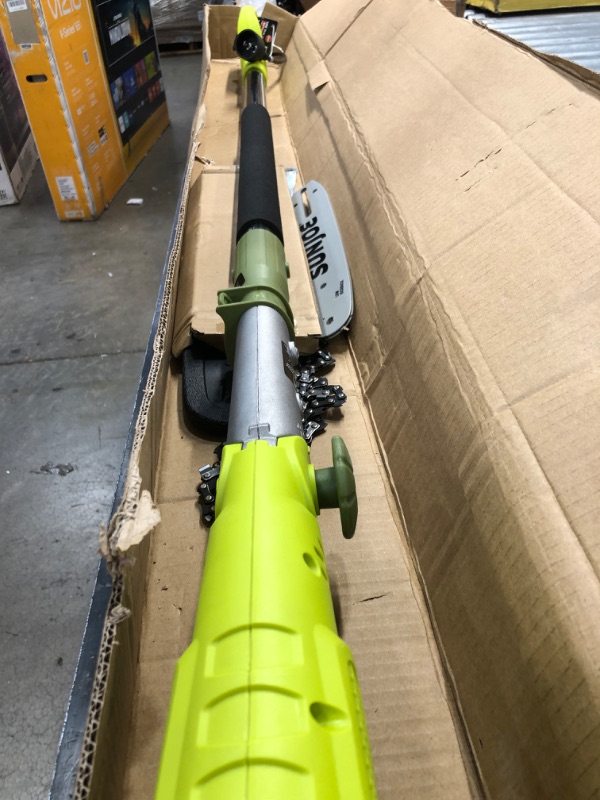 Photo 4 of Sun Joe SWJ803E 10 inch 8.0 Amp Electric Multi-Angle Pole Chain Saw, Green