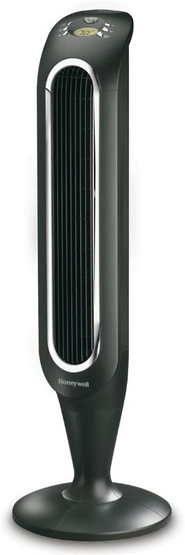 Photo 1 of Honeywell HYF048 Fresh Breeze Tower Fan with Remote Control and Programmable Thermostat, Timer Shut-Off Function & Dust Filter, Black