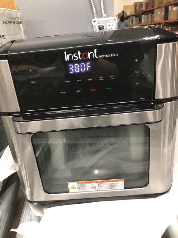 Photo 1 of **OVEN DOOR GETS STUCK WHEN TRYING TO CLOSE**
Instant Vortex Plus 10 Quart Air Fryer, Rotisserie and Convection Oven, Air Fry, Roast, Bake, Dehydrate and Warm, 1500W, Stainless Steel and Black
