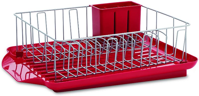 Photo 1 of ** MISSING CATCH TRAY**
 Professional 3-Piece Dish Rack , Red, 20-Inch-by-15-Inch - 5148436
