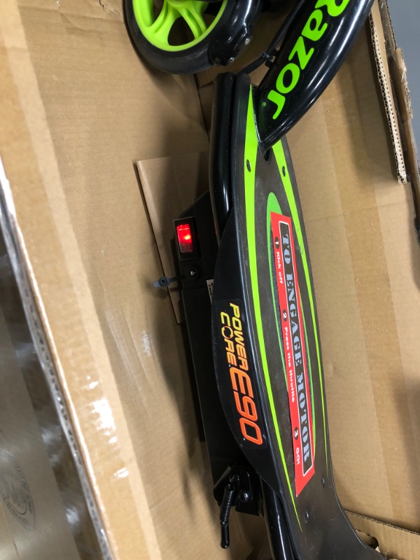 Photo 3 of **MISSING CHARGER**
Razor Power Core E90 Electric Scooter - Hub Motor, Up to 10 mph and 80 min Ride Time, for Kids 8 and Up
