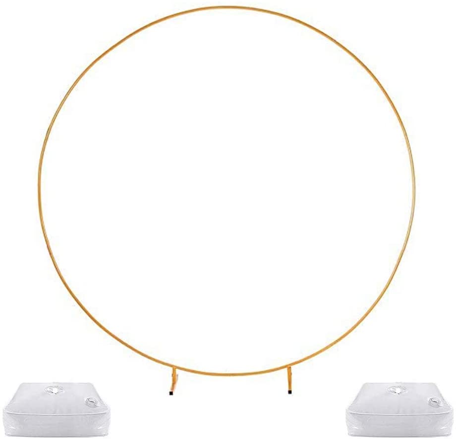 Photo 1 of ?7.2ft (2.2m) Large Size Golden Metal Round Balloon Arch kit Decoration, for Birthday Party Decoration, Wedding Decoration, Graduation Decorations and Baby Shower Photo Background Decoration
